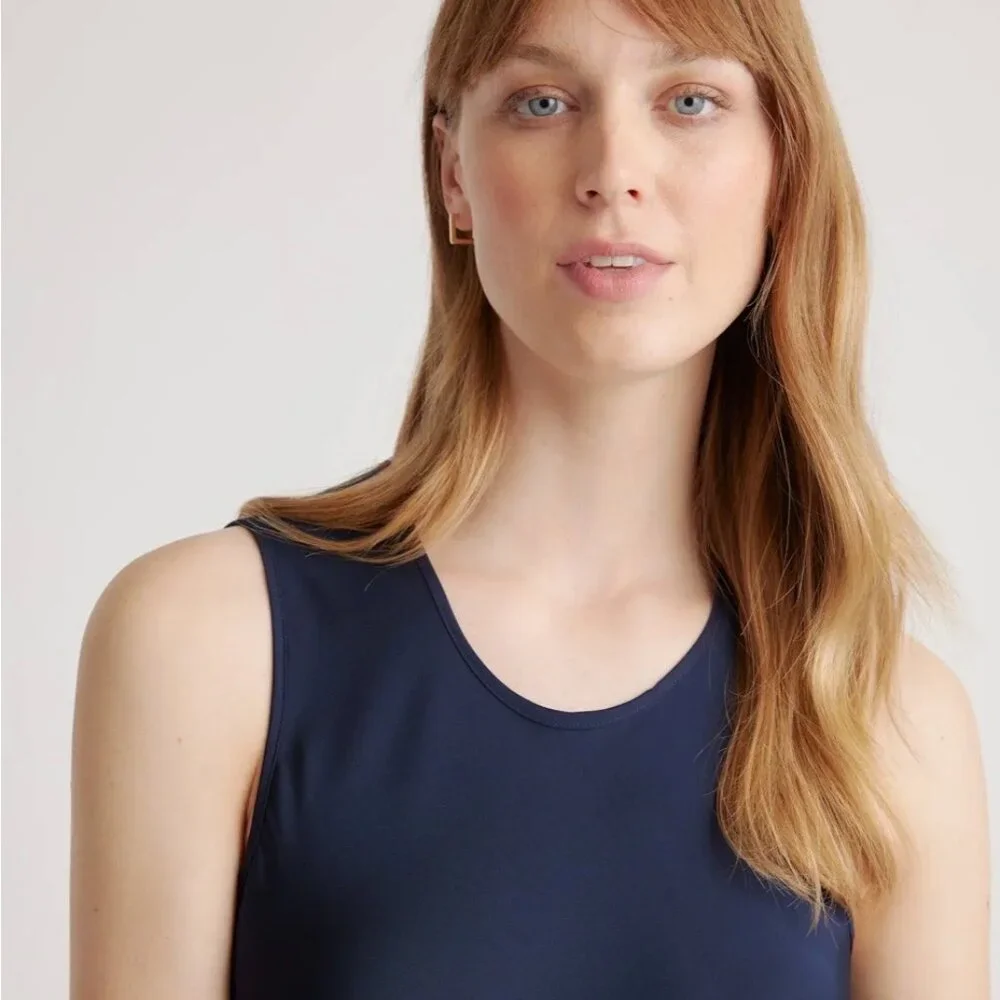 NWT Quince Washable Silk Tank Midi Dress L - Picture 4 of 4